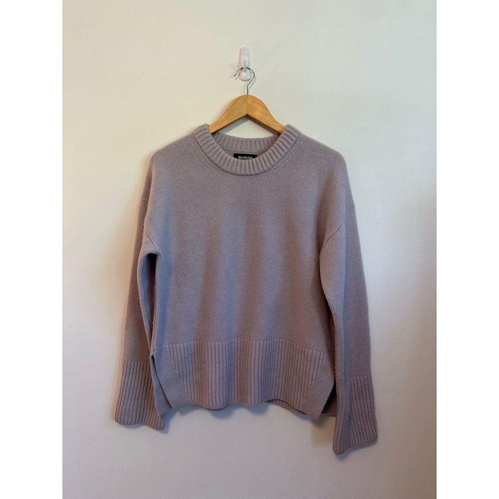 Naadam 100% Cashmere Lilac Purple Side Slit Sweater | Size Medium